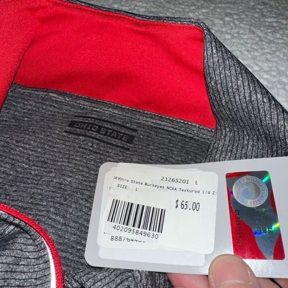 Ohio State University Unisex Gray Active Quarter Zip Top Large NWT - Picture 6 of 11